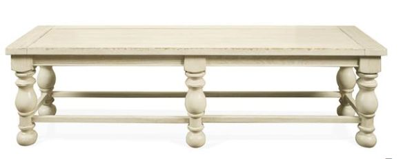 21259 Aberdeen Weathered Worn White Dining Bench