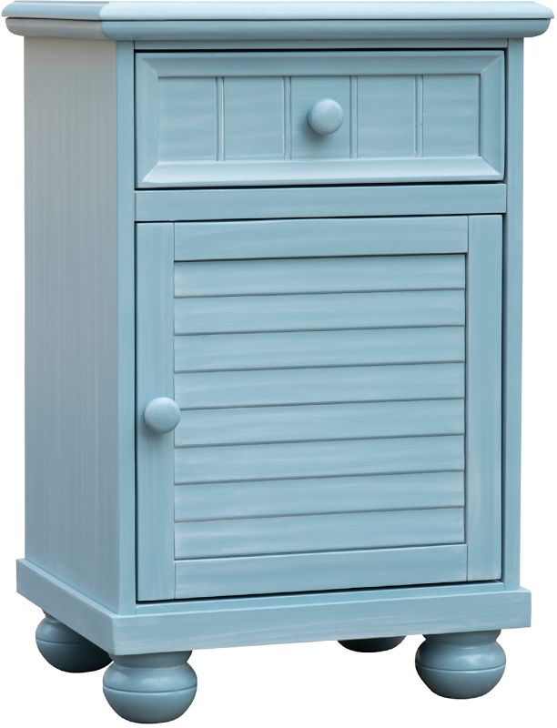 1738-0156 Blue Beachfront 1-Door Nightstand