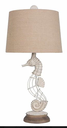 LPS-332 30.5&quot; Polyresin &amp; Metal Seahorse Table Lamp