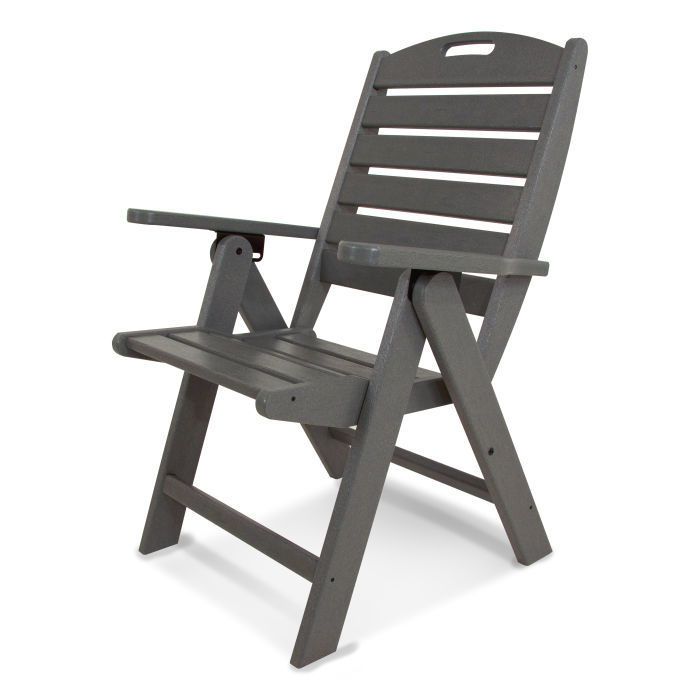 NCH38GY Nautical Highback Folding Chair Slate Grey