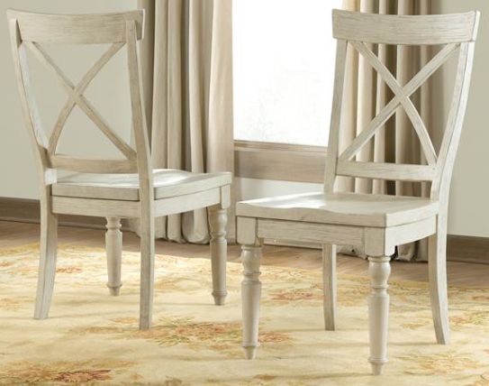 21258 Aberdeen Weathered Worn White X-Back Chair
