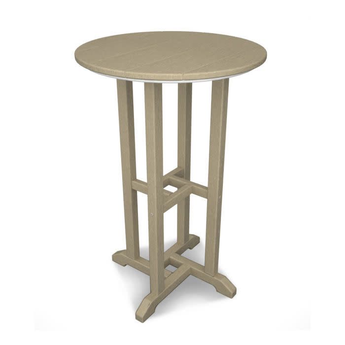 RRT124SA 24&quot; Round Farmhouse Counter Bistro Table Sand