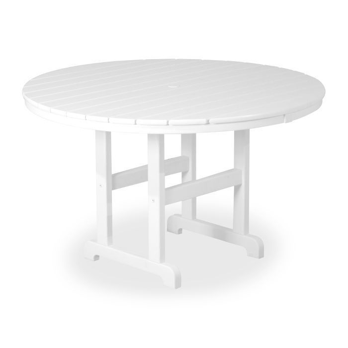 RT248WH 48" Round Dining Table White