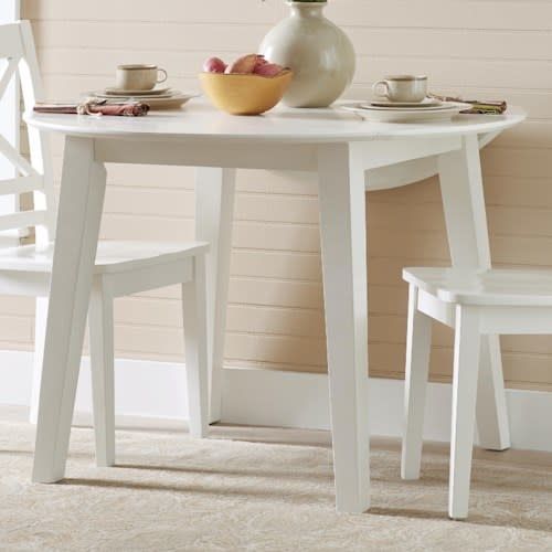 652-28 Simplicity 42&quot; Drop Leaf Dining Table Paperwhite Finish