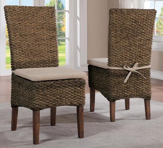 36965 Woven Side Upholstered Hazelnut Chair