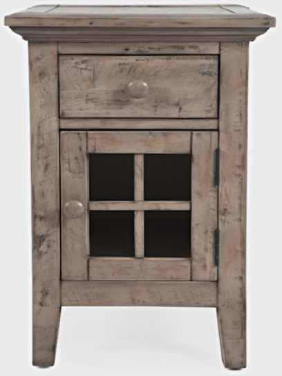 1620-22 Rustic Shores Watch Hill Grey USB Chairside Table