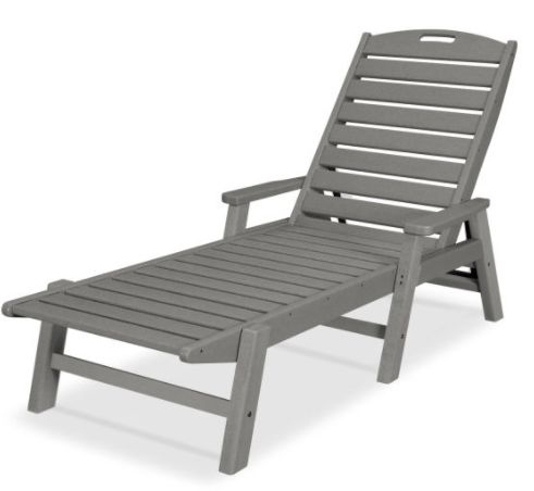 NCC2280GY Nautical Chaise with Arms in Grey