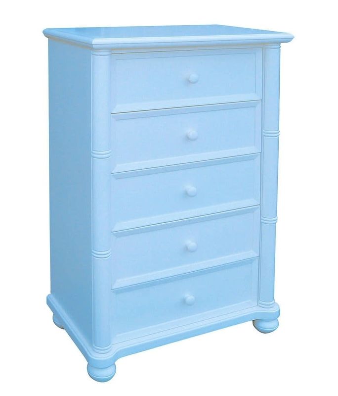 1741-0156 Blue Beachfront 5-Drawer Chest