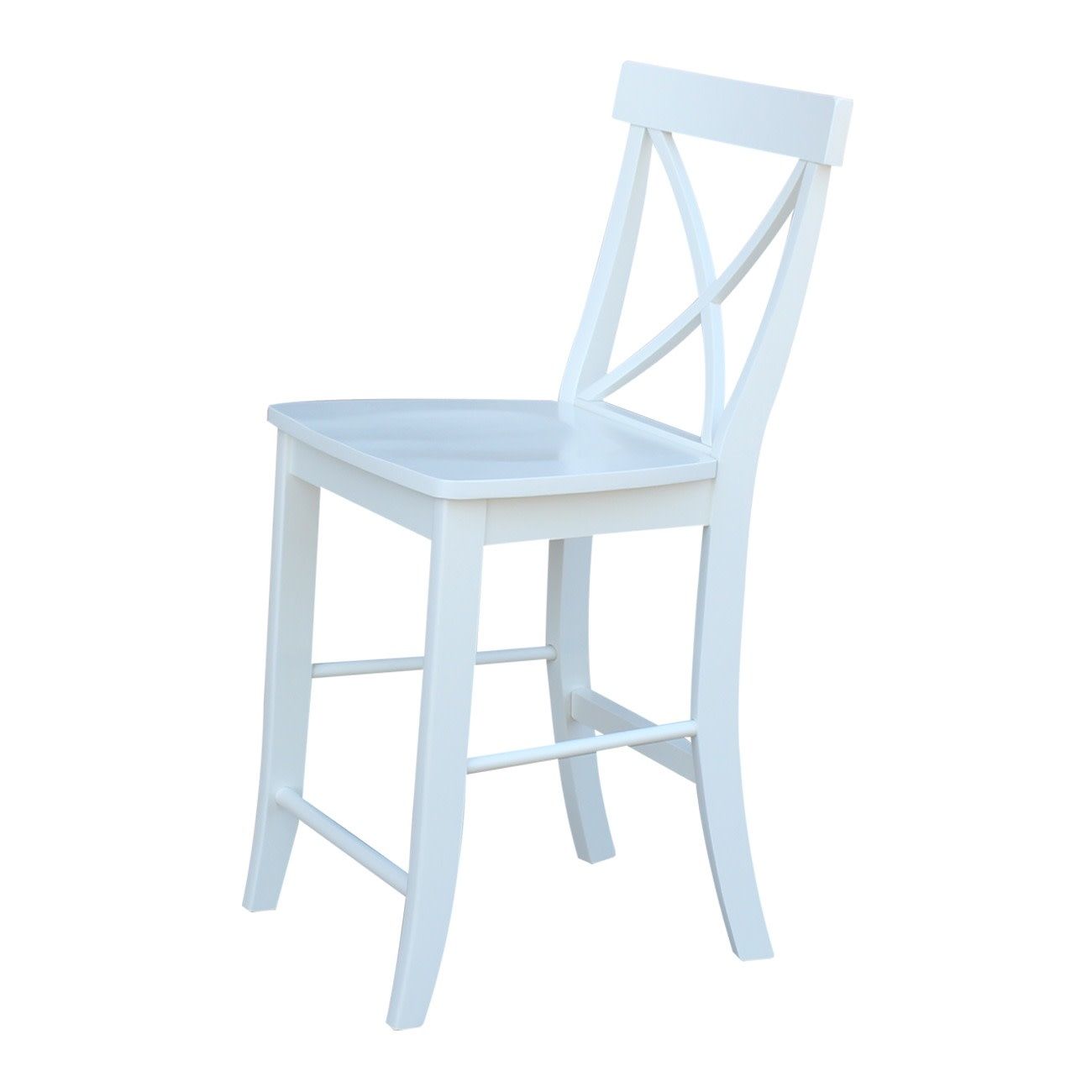 S08-6132 White X-Back Stool 24&quot; Counter Chair