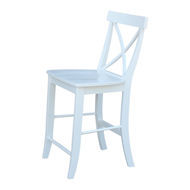 S08-6132 White X-Back Stool 24&quot; Counter Chair