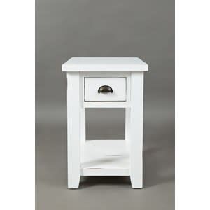1744-7 Artisan&#39;s Craft Chairside Table Weathered White