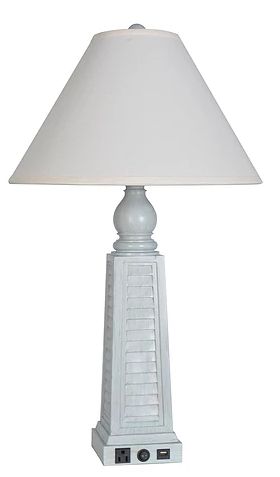 LPS-248 30" Blue USB Polyresin Table Lamp