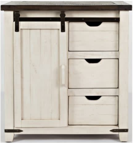 1706-32 Madison County 3 Drawer Barn Door Accent Cabinet