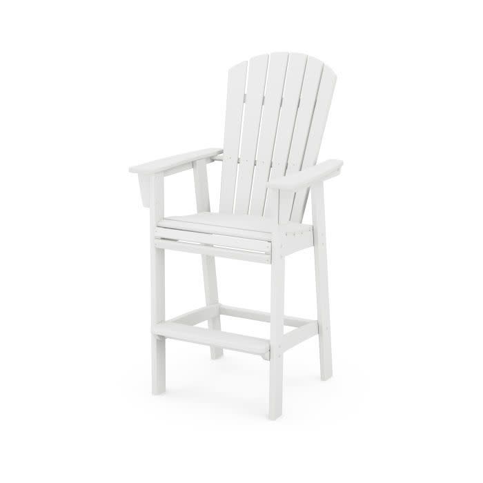 ADD612WH Nautical Curveback Adirondack Bar Chair in White