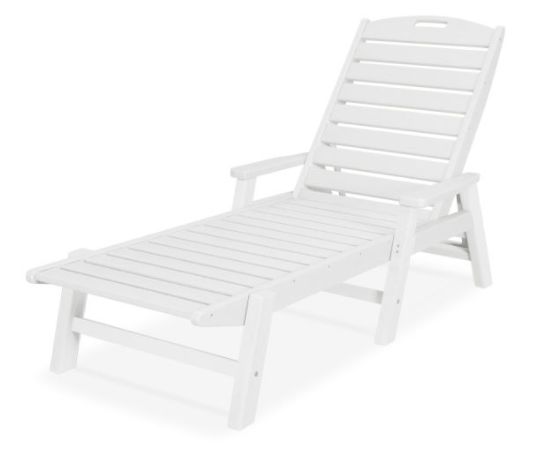 NCC2280WH Nautical Chaise With Arms in White