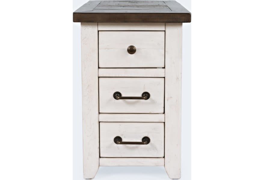 1706-18 Madison County Harris Vintage White Chairside Table