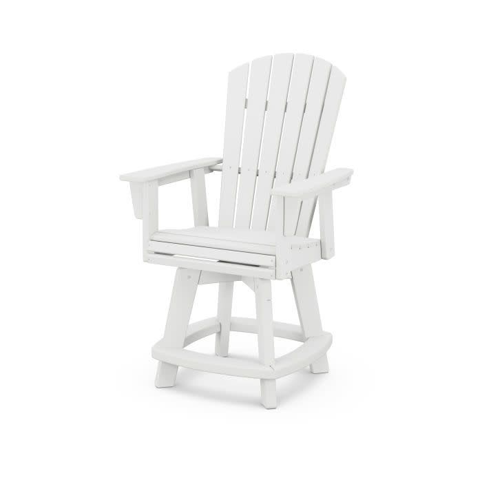 ADDSV611WH Nautical Adirondack Swivel Counter Chair White