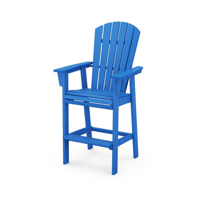 ADD612PB Nautical Curveback Adirondack Bar Chair in Pacific Blue