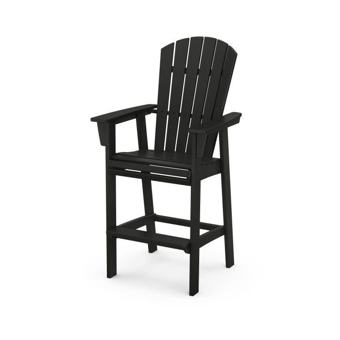 ADD612BL Nautical Curveback Adirondack Bar Chair in Black