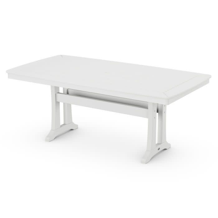 PL83-T2L1WH  Nautical Trestle 38&quot; X 73&quot; Dining Table White