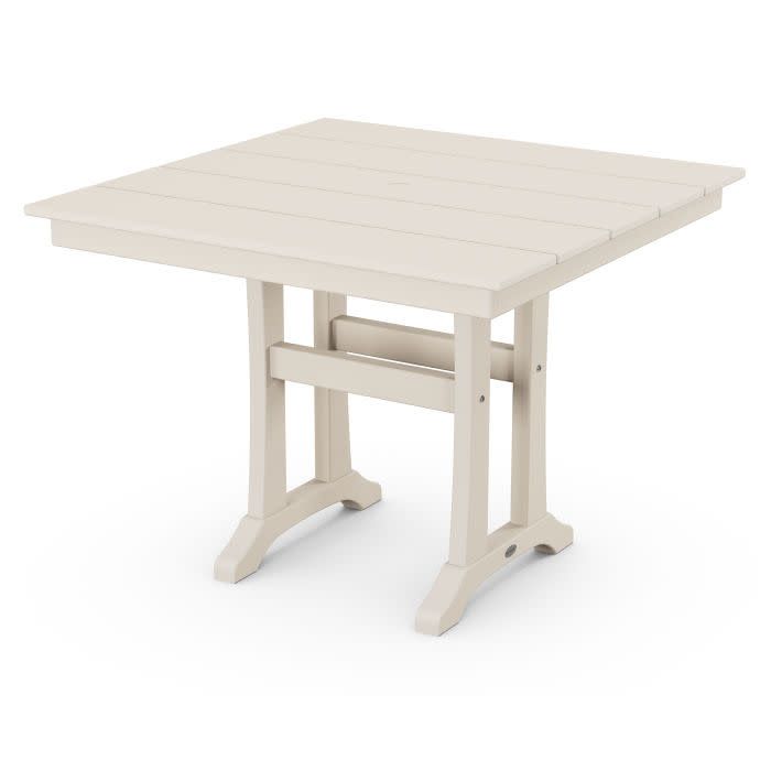 PL81-T1L1SA Farmhouse 37&quot; Square Dining Table Sand