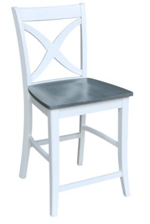 S05-142B Salerno Counter Chair 24&quot; Heather Gray/White