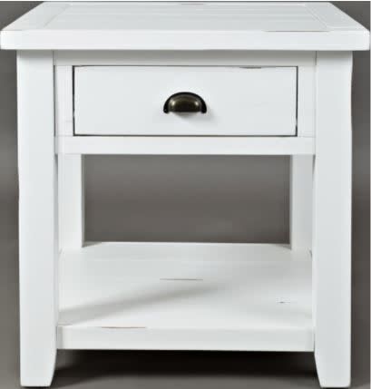 1744-3 Artisan&#39;s Craft End Table Weathered White