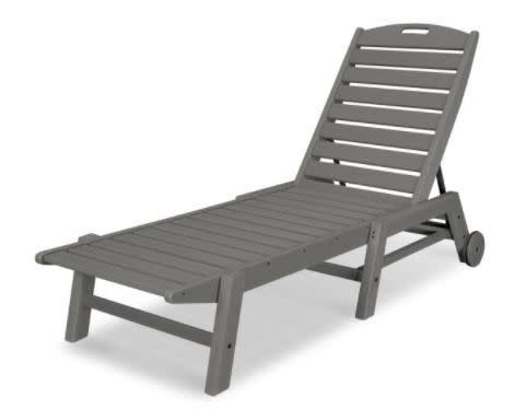NAW2280GY Nautical Chaise W/Wheels Slate Grey
