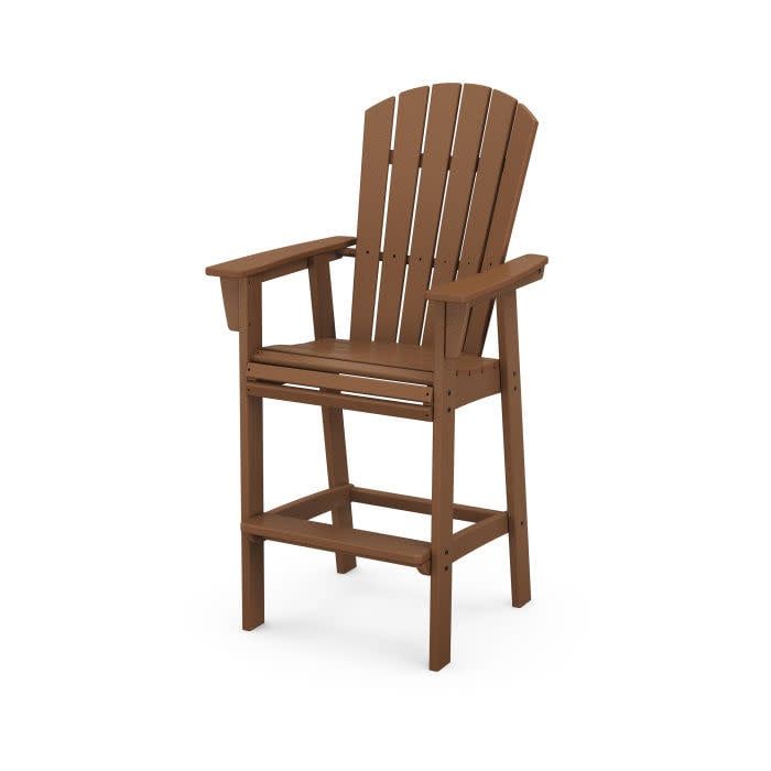 ADD612TE Nautical Curveback Adirondack Bar Chair in Teak
