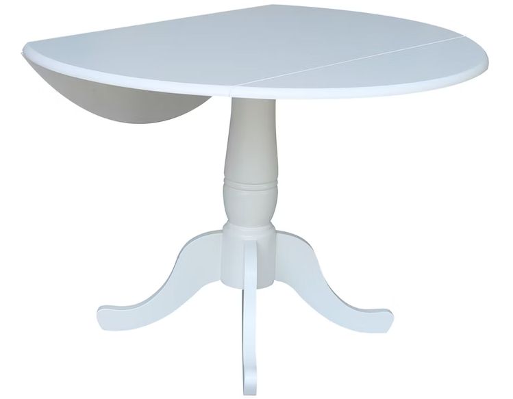 T08-42DP 42&quot; White Drop Leaf Dining Table