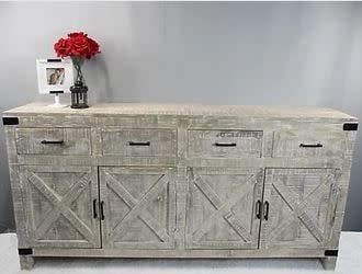 MDA-20-175 Large White Washed Mango Wood Sideboard 70 x 15 x 36