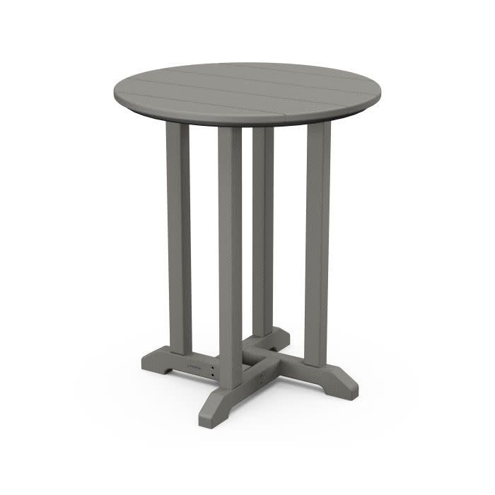 RT124GY 24&quot; Round Farmhouse Bistro Dining Table in Grey