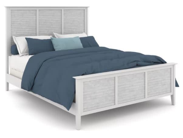 BD128-1201QH High Tide Queen Headboard Chalk &amp; White