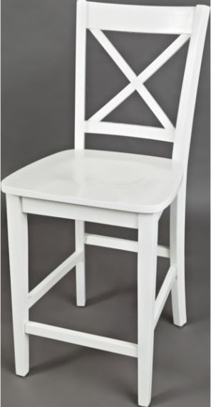 652-BS806KD Simplicity X Back Counter Stool Paperwhite Finish