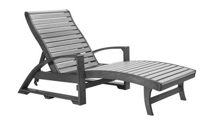 L38-18-19 St. Tropez Chaise Lounge in Slate/Light Grey