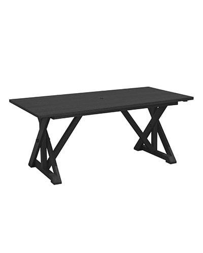 T203 Harvest Wide Dining Table 14 Black