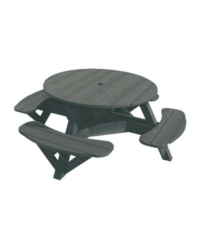 T50 51&quot; Round Picnic Table 18 Slate Grey
