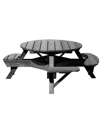 T50WC 51&quot; Round Picnic Table WC Accessable 18 Slate Grey