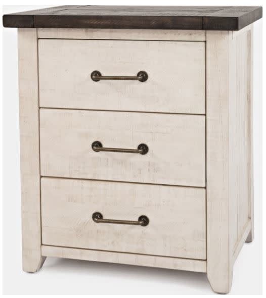 1706B-90 Madison County Vintage White Power Nightstand