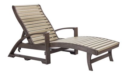 L38 Chaise Lounge w/ Hidden Wheels 07/16 Beige/Chocolate