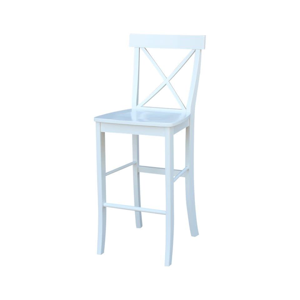 S08-6133 White X-Back Bar  Stool 30&quot;