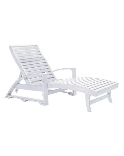 L38 Chaise Lounge w/ Hidden Wheels 02 White