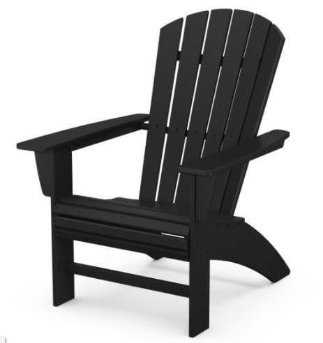 AD610BL Nautical Curveback Adirondack Chair Black