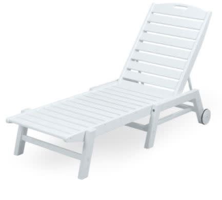 NAW2280WH Nautical Chaise W/Wheels in White