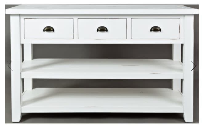 1744-4 Artisan Craft Weathered White Sofa Table