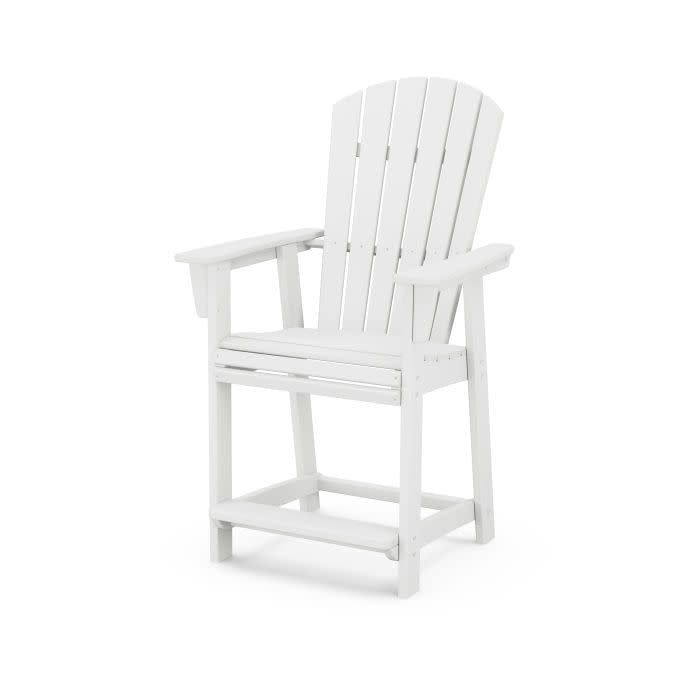 ADD611WH Nautical Curveback Adirondack Counter Chair White