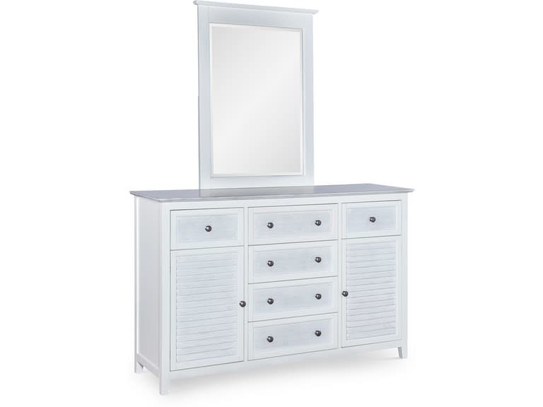BD128-1206D High Tide 6 Drawer Dresser Chalk &amp; White