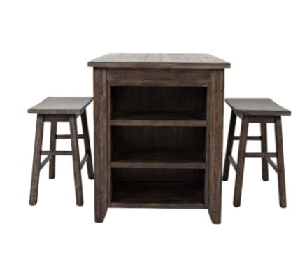 1700-36 Madison County Dark 3pc Counter Height Table  36&quot; W x 30&quot;D x 37.5&quot;H