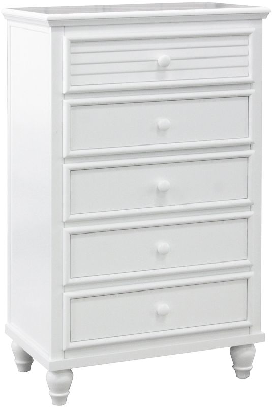 5141-0150 Sunset White 5 Drawer Chest