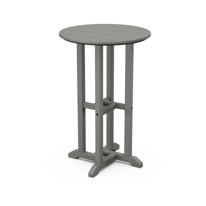 RRT124GY 24" Round Farmhouse Counter Bistro Table Slate Grey